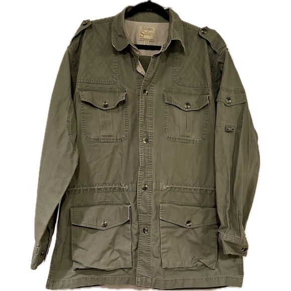 Cabela’s Button Up Shirt Jacket Men’s XL Tall Olive Safari Series Canvas - Picture 1 of 6